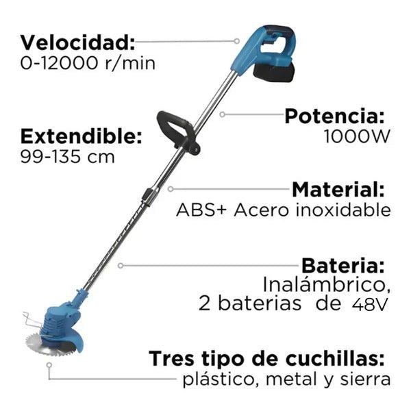 Guadaña Inalambrica TurboBlade™ [ULTRA POTENTE] + [2 BATERÍAS RECARGABLES]